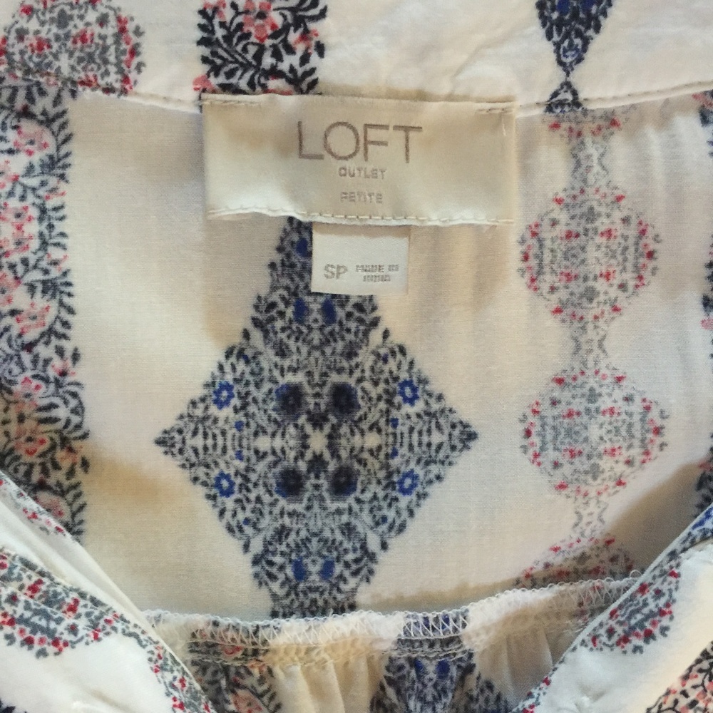 FINAL SALE NWOT Loft Outlet L/S Half Button Up SP - Picture 2 of 5